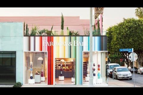 Farrow & Ball in LA has a colourful exterior but is it in-keeping with the brand?